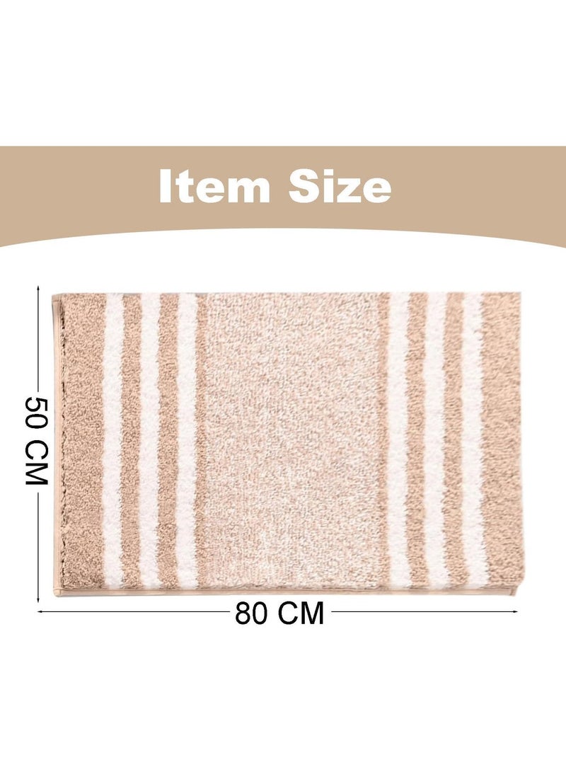 TYCOM Bathroom Rugs Bath Mat 50x80cm Non Slip Fluffy Soft Plush Microfiber Shower Carpet Rug Machine Washable Quick Dry Ultra Bath Mats for Tub Bathroom and Shower  - Image 2