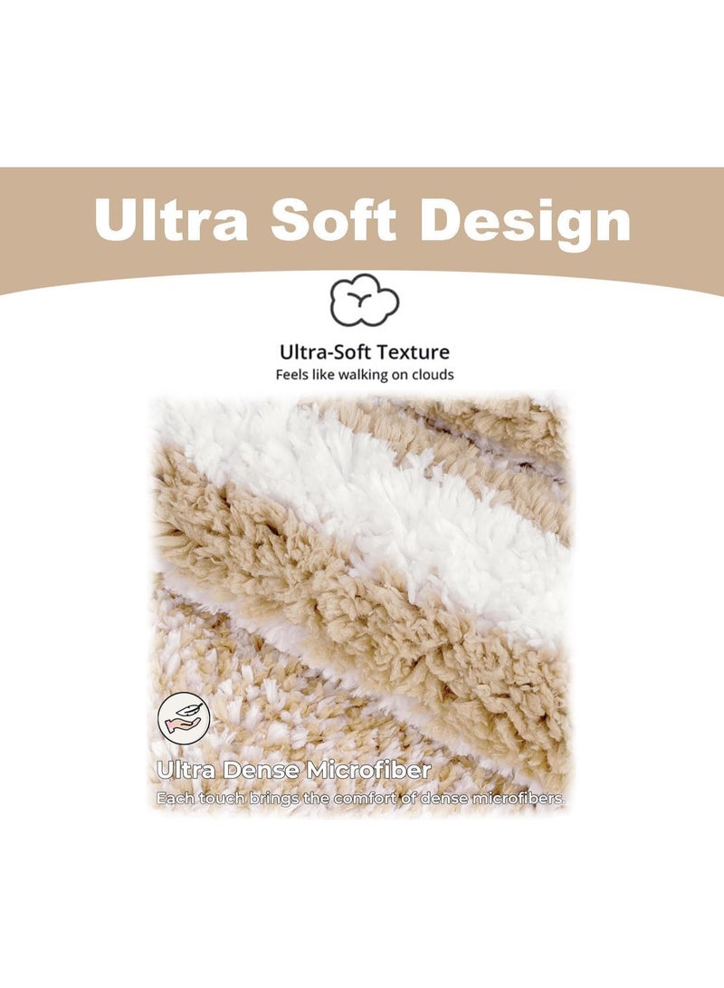 TYCOM Bathroom Rugs Bath Mat 50x80cm Non Slip Fluffy Soft Plush Microfiber Shower Carpet Rug Machine Washable Quick Dry Ultra Bath Mats for Tub Bathroom and Shower  - Image 4