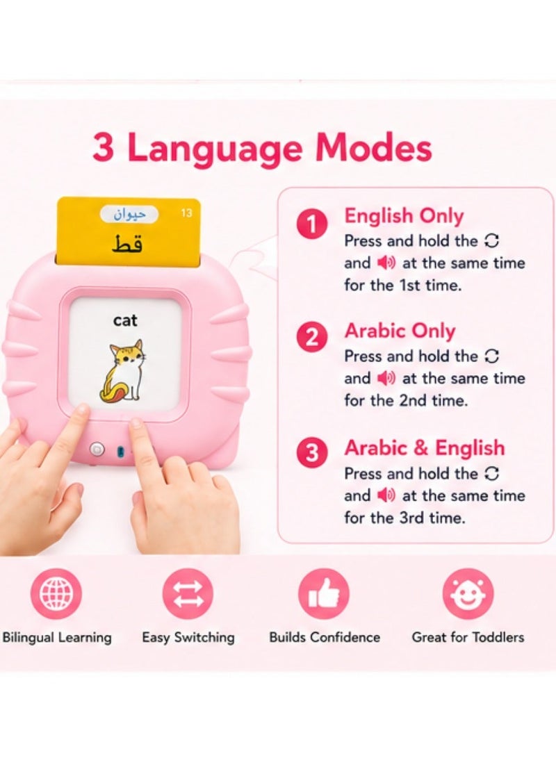 ان3 بطاقات فلاش الناطقة بالأبجدية العربية الإنجليزية للأطفال الذين يتعلمون الحروف العربية 224 كلمة بصرية أساسية ألعاب تعليمية عربية للأطفال الصغار - Image 4