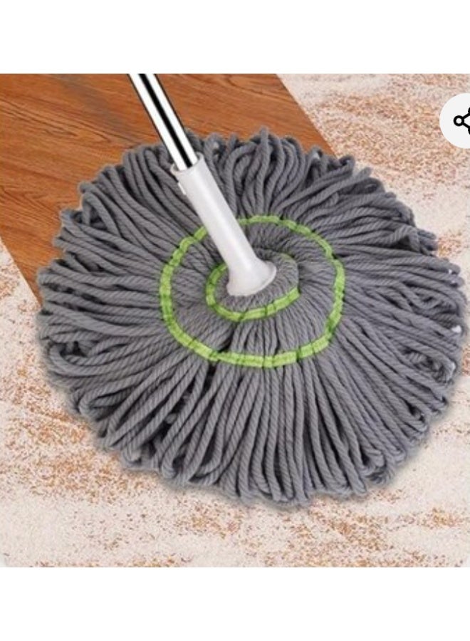 Microfiber Twist Mop for Floor Cleaning, Self-Wringing Squeeze Mop with Telescopic Rod, Reusable, Grey - Image 3