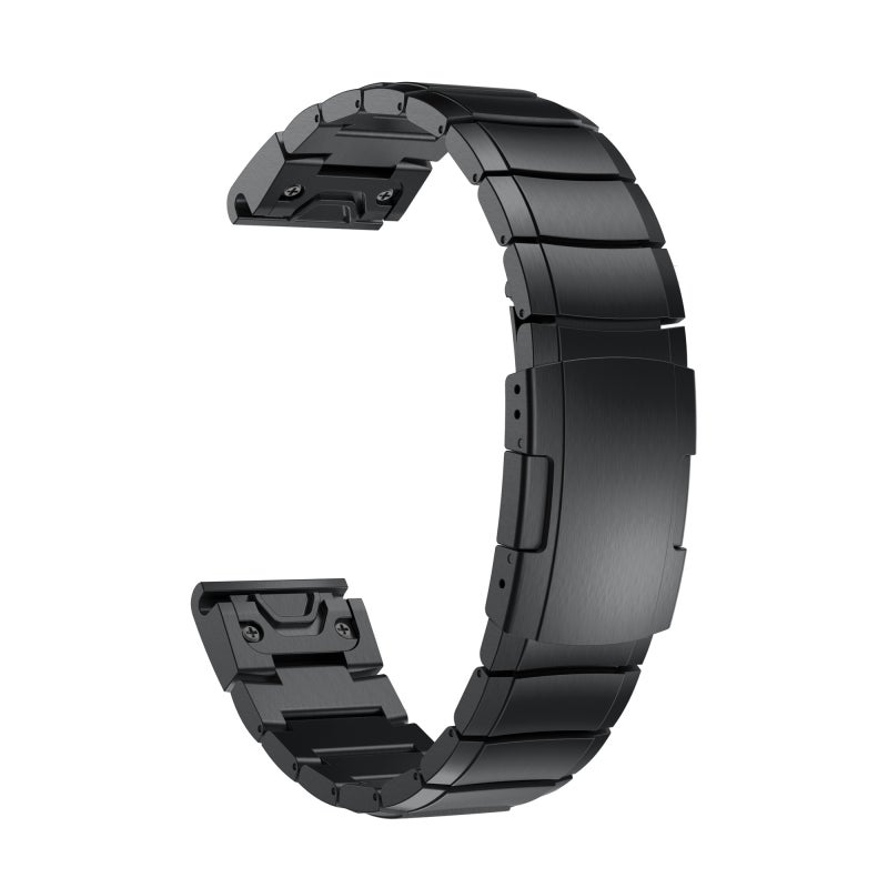 S-TOP For Garmin Quatix 5 22mm Tortoise Shell Stainless Steel Watch Band(Black) - Image 2