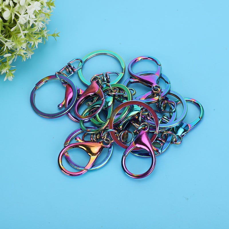 9pcs Household Colorful Iron Keyring Key Chain Clips DIY Bag Purse Jewelry Supplies - Image 4