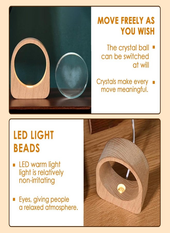 Gesto 5V USB Powered Crystal Lamp – 3D Creative Engraved Crystal Ball Night Light | Wooden Base Led Night Light for Home Office Decoration | Birthday Gift for Teens Boys and Girls (Heart Design) - Image 5