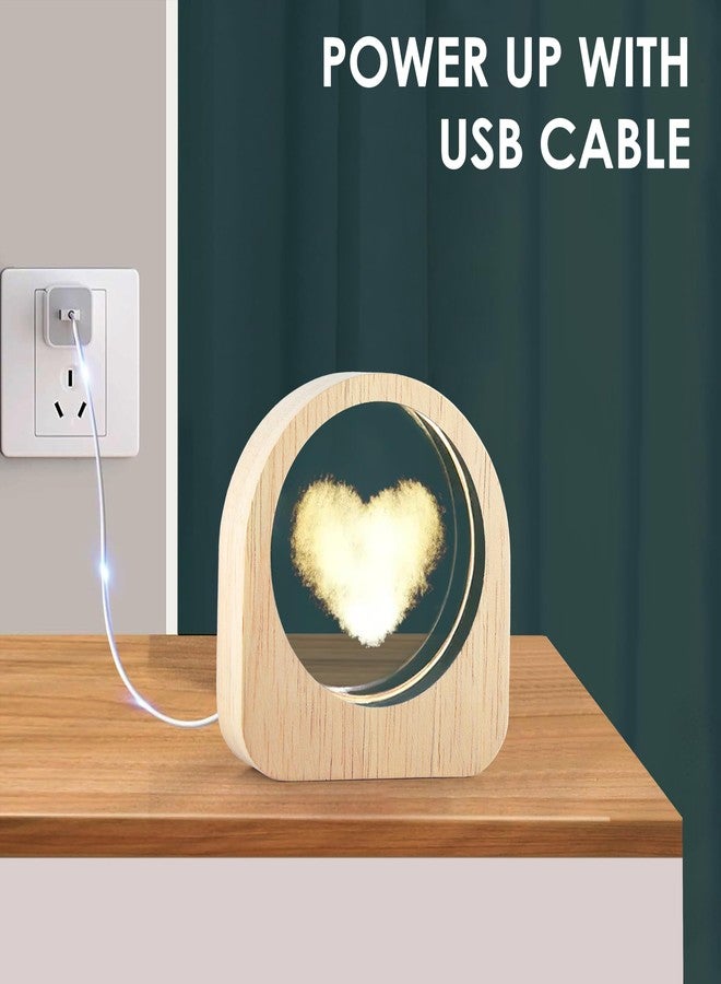 Gesto 5V USB Powered Crystal Lamp – 3D Creative Engraved Crystal Ball Night Light | Wooden Base Led Night Light for Home Office Decoration | Birthday Gift for Teens Boys and Girls (Heart Design) - Image 3