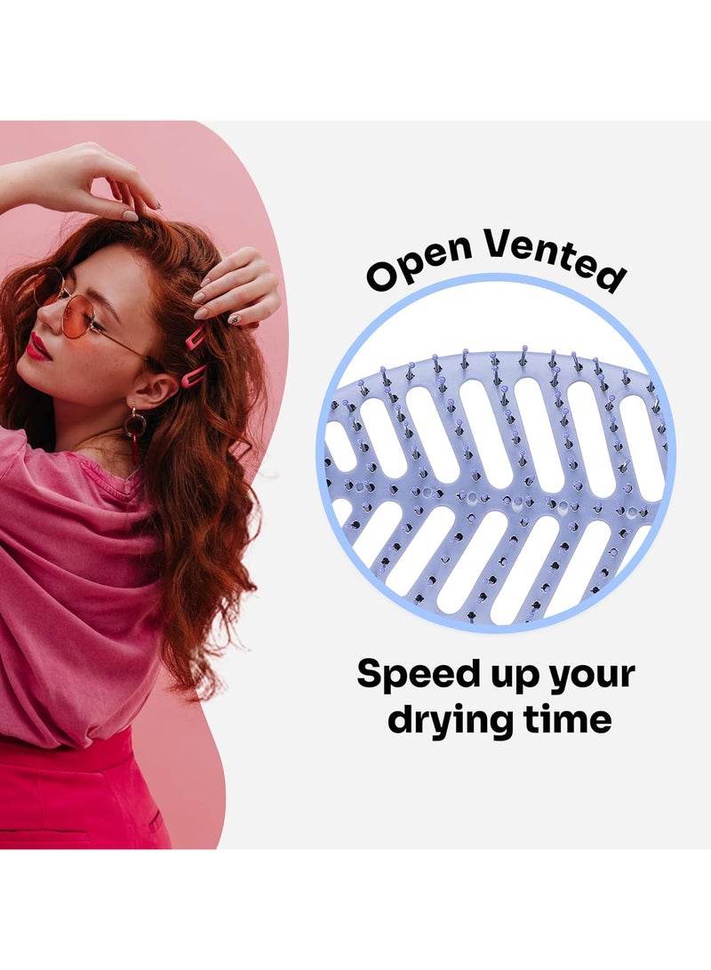 Wet Brush Go Green Speed Dry Hair Brush – Purple | Ultra-Fast Drying Vented Design | HeatFlex Bristles for Gentle Detangling | Reduces Hair Breakage & Frizz | Ideal for Wet & Dry Hair - Image 3