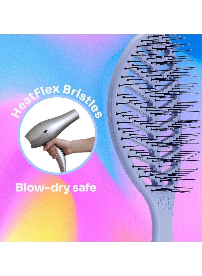 Wet Brush Go Green Speed Dry Hair Brush – Purple | Ultra-Fast Drying Vented Design | HeatFlex Bristles for Gentle Detangling | Reduces Hair Breakage & Frizz | Ideal for Wet & Dry Hair - Image 4