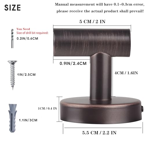 Homagic Bathroom Robe Towel Hooks Coat Wall Hook Stainless Steel Heavy Duty Door Hanger Clothes Cabinet Closet Sponges Hook for Bathroom Bedroom Kitchen Hotel Pool 4 Packs (Oil Rubbed Bronze) - Image 2