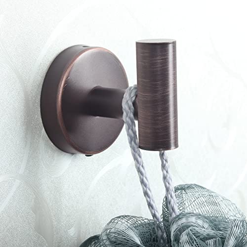 Homagic Bathroom Robe Towel Hooks Coat Wall Hook Stainless Steel Heavy Duty Door Hanger Clothes Cabinet Closet Sponges Hook for Bathroom Bedroom Kitchen Hotel Pool 4 Packs (Oil Rubbed Bronze) - Image 3