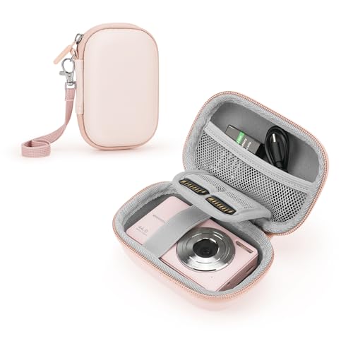 SQERO Camera Case for Digital Camera CAMKORY DC403 FHD 1080P KODAK PIXPRO FZ55 FZ45 STUOGYUM DC402AF SD Card Storage Travel Carry Cute Case Bag Small Pink - Image 1