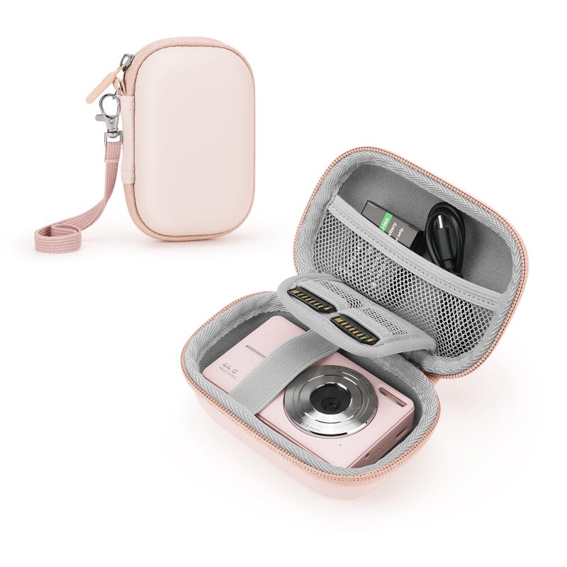 SQERO Camera Case for Digital Camera CAMKORY DC403 FHD 1080P KODAK PIXPRO FZ55 FZ45 STUOGYUM DC402AF SD Card Storage Travel Carry Cute Case Bag Small Pink - Image 2