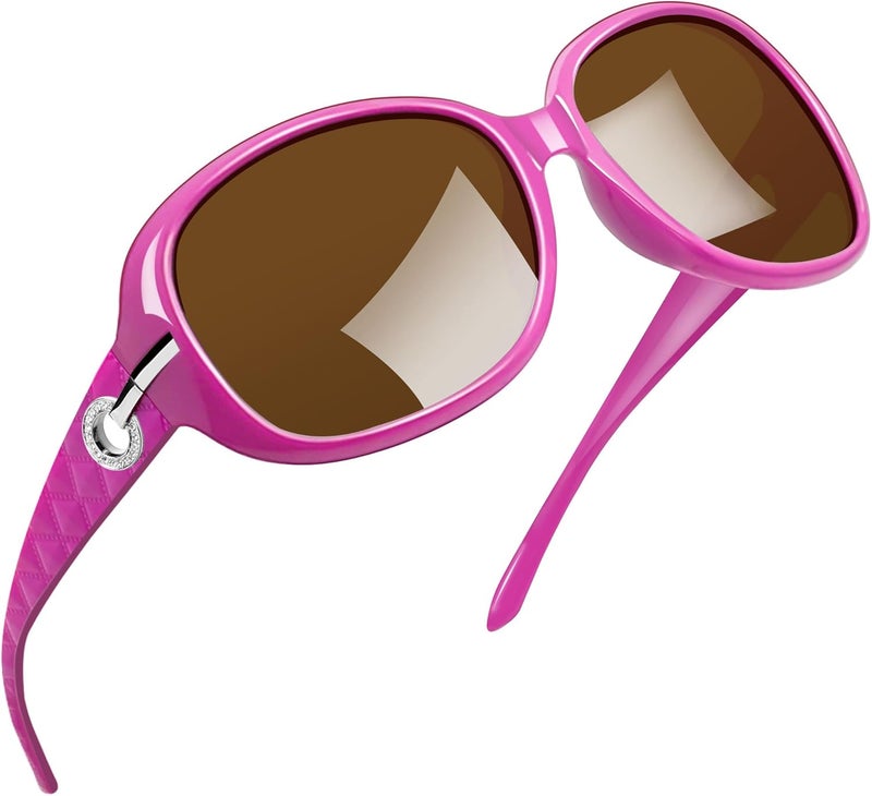 Joopin Big Womens Sunglasses Polarized Trendy Sun Glasses Large Rectangle UV Protection Rhinestone Sunnies - Image 1