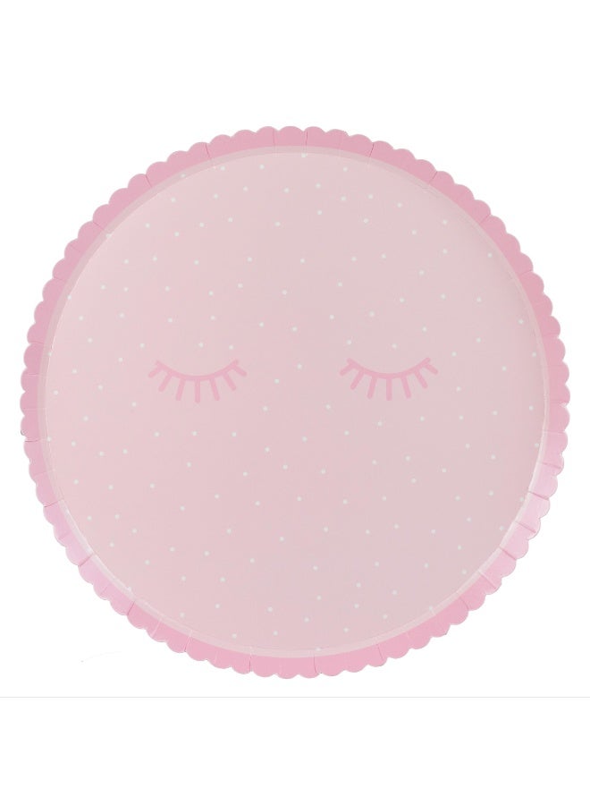 Ginger Ray Pink Polka Dot Pamper Party Paper Plates - Image 3