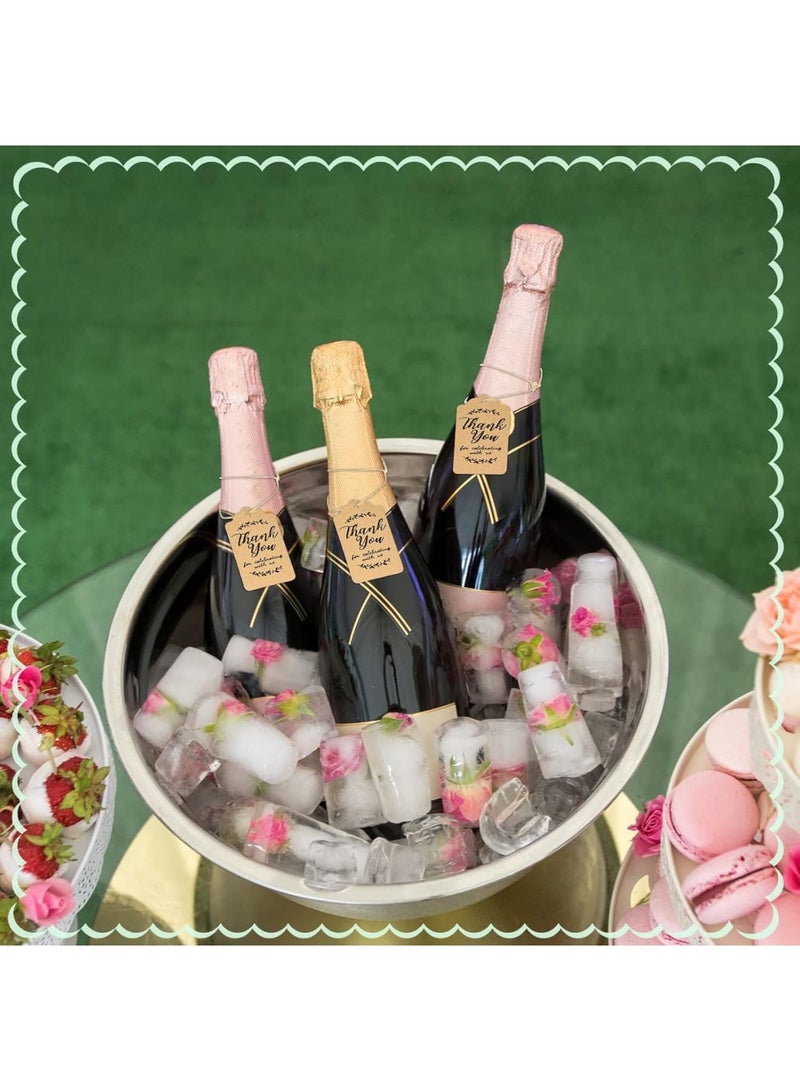 SOLARAE Kraft Paper Gift Tags, 100 Pcs 5 * 3 cm Thank You for Celebrating with Us Wedding Labels with Jute TWater String, Brown Hanging Card for Baby Shower, Wedding Favor, Party Decor, DIY Crafts, Birthdays - Image 5