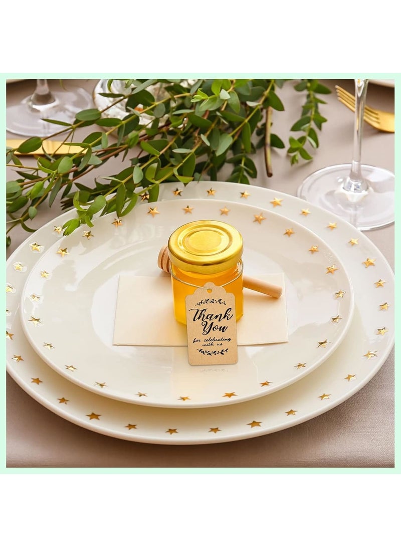 SOLARAE Kraft Paper Gift Tags, 100 Pcs 5 * 3 cm Thank You for Celebrating with Us Wedding Labels with Jute TWater String, Brown Hanging Card for Baby Shower, Wedding Favor, Party Decor, DIY Crafts, Birthdays - Image 4