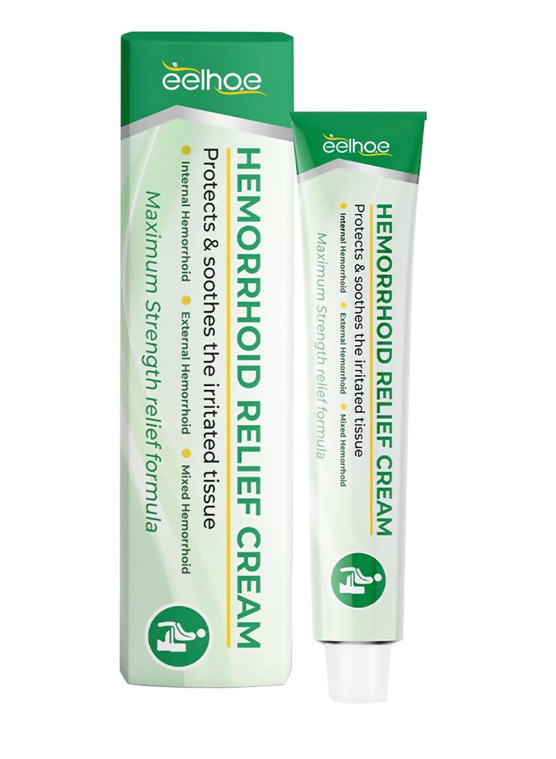 EELHOE Natural 100% hemorrhoid relief cream, repair anus, reduce flesh, relieve swelling, hemorrhoid pain, itching, soothing care cream - Image 1