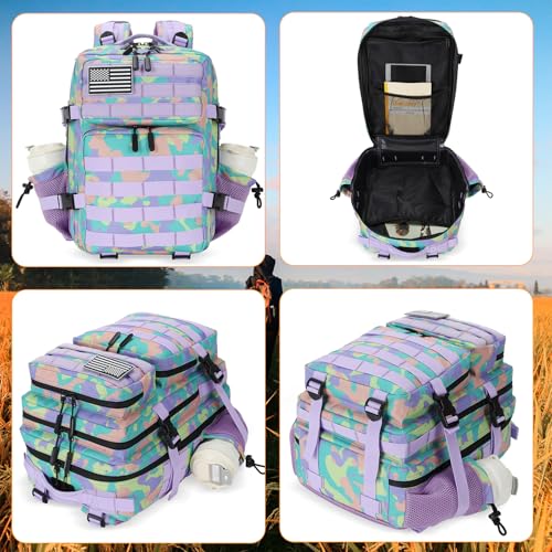 Lovelinks21 25L Tactical Military Backpack Small Travel Backpack for Men and Women Assault Pack Bug Out Bag Molle Daypack Gym Backpack with Bottle Holder (Color Camo) - Image 5