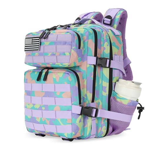 Lovelinks21 25L Tactical Military Backpack Small Travel Backpack for Men and Women Assault Pack Bug Out Bag Molle Daypack Gym Backpack with Bottle Holder (Color Camo) - Image 1