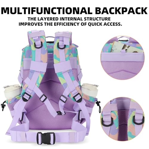 Lovelinks21 25L Tactical Military Backpack Small Travel Backpack for Men and Women Assault Pack Bug Out Bag Molle Daypack Gym Backpack with Bottle Holder (Color Camo) - Image 3