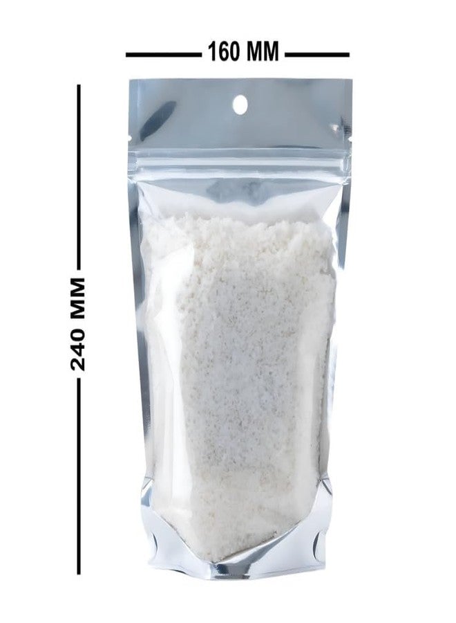 Amit Marketing Transparent Zip Lock Storage Stand Up Pouches | 160mm*240mm | 500 Grams | Reusable, Leakproof & Airtight Multi-Purpose Storage Pouches with Self Sealing Technology (7*10 SIze. Pack 50) - Image 2