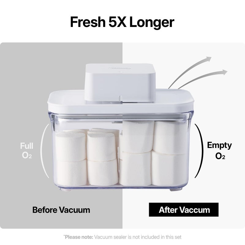 VAKUEN Premium Airtight Food Storage Containers 4-piece/Set, BPA Free, 100% Leak Proof, Keep food fresh up to 5 times longer than non-vacuum storage - Image 3