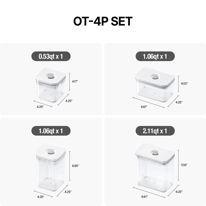 VAKUEN Premium Airtight Food Storage Containers 4-piece/Set, BPA Free, 100% Leak Proof, Keep food fresh up to 5 times longer than non-vacuum storage - Image 2