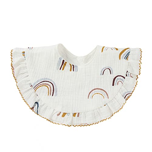 Nishine 4 pcs Unisex Baby Muslin Bandana Drool Bibs 360 Degree Rotatable Cotton Teething Feeding Drooling Bibs for Boy Girl (rainbow set) - Image 5