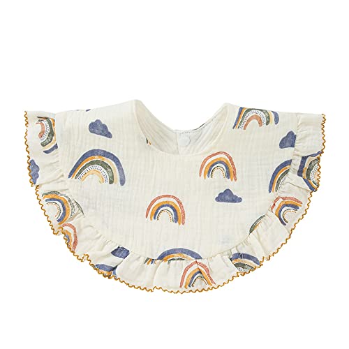 Nishine 4 pcs Unisex Baby Muslin Bandana Drool Bibs 360 Degree Rotatable Cotton Teething Feeding Drooling Bibs for Boy Girl (rainbow set) - Image 4