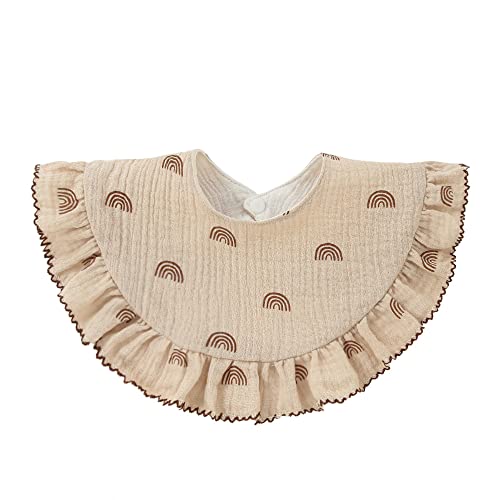 Nishine 4 pcs Unisex Baby Muslin Bandana Drool Bibs 360 Degree Rotatable Cotton Teething Feeding Drooling Bibs for Boy Girl (rainbow set) - Image 3