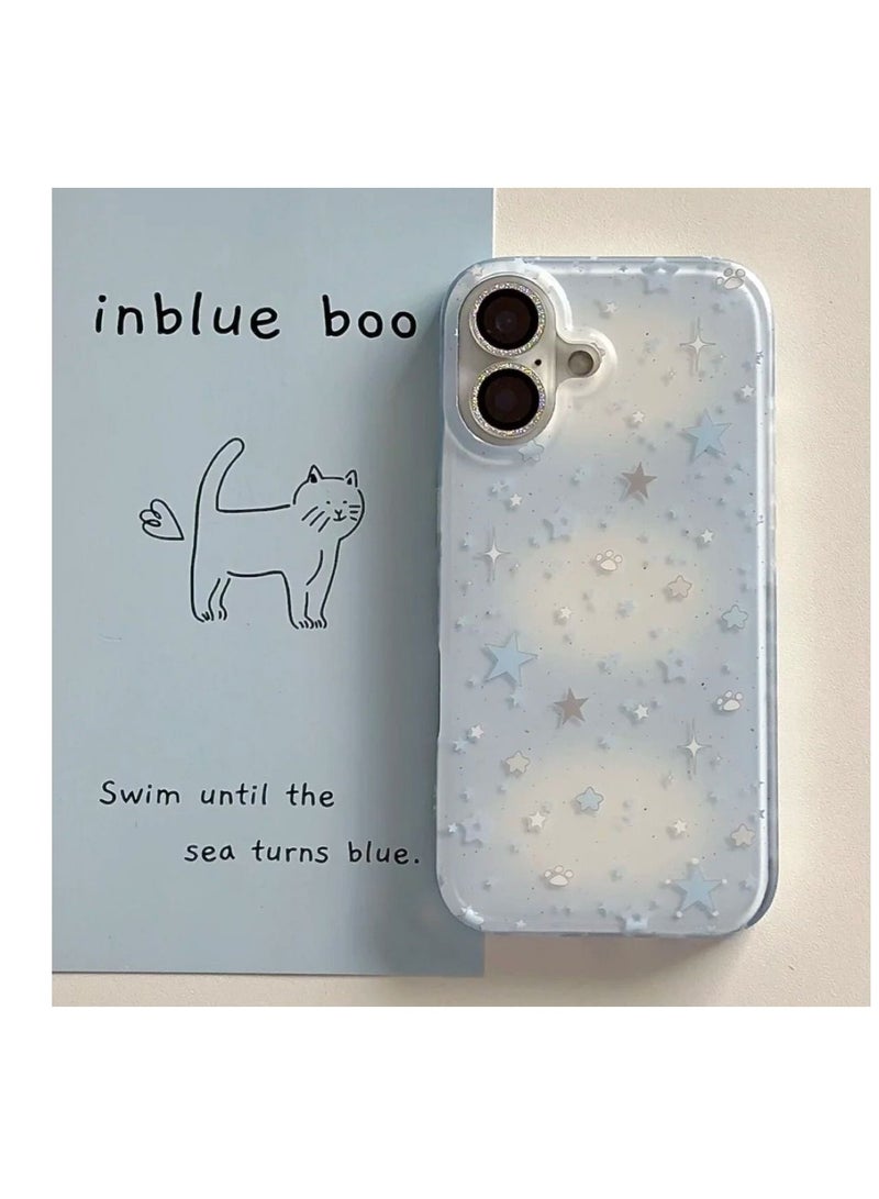 NIBEMINENT Blue Gray Star Protective TPU Case Cover For iPhone 17 Pro Max