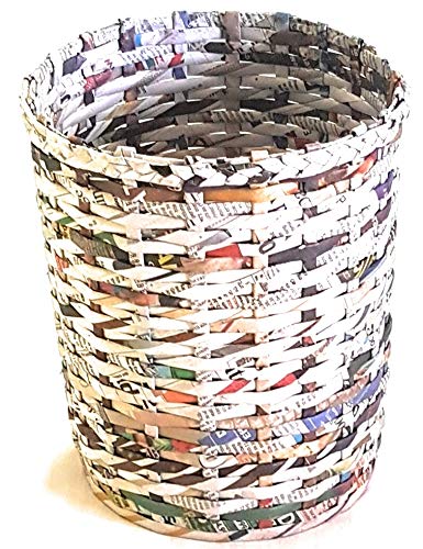 Sonas Creation Sonas Creation Paperus Small Size 8 Inch TALL 5 Liter Color Natural Open Top Waste Basket Dustbin Trashcan Paper Bin Storage Basket Ecofriendly Handmade of Paper Ropes  - Image 4