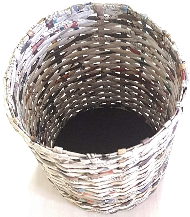 Sonas Creation Sonas Creation Paperus Small Size 8 Inch TALL 5 Liter Color Natural Open Top Waste Basket Dustbin Trashcan Paper Bin Storage Basket Ecofriendly Handmade of Paper Ropes  - Image 5