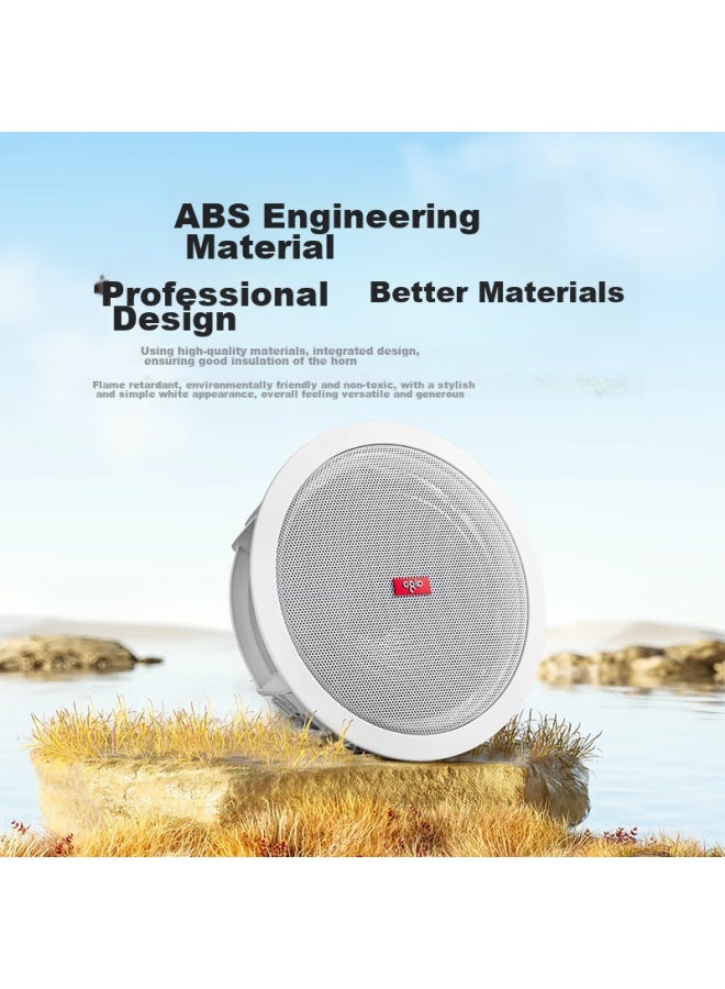 Patriots Aigo 6.5-Inch Ceiling Speaker, Suspended Ceiling Wall-Mounted Public Address System, Commercial Shop Indoor Ceiling-Mounted High-Quality Speaker, Recessed Fixed-Pressure Indoor Speaker - Image 3
