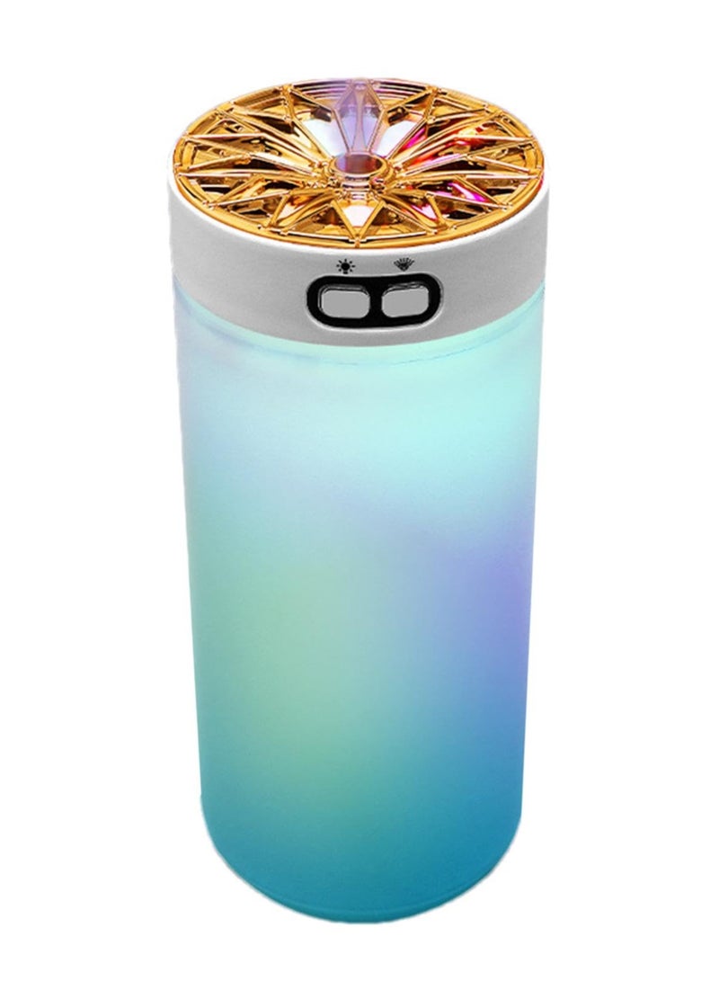 VIO Mini Portable Humidifier USB Connector Cool Mist Aromatherapy Air Humidifier Large Spray LED Night Light for Cars Office Bedroom Home Blue White 300ML  - Image 1