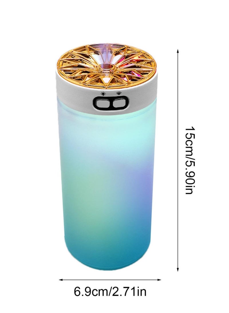 VIO Mini Portable Humidifier USB Connector Cool Mist Aromatherapy Air Humidifier Large Spray LED Night Light for Cars Office Bedroom Home Blue White 300ML  - Image 5