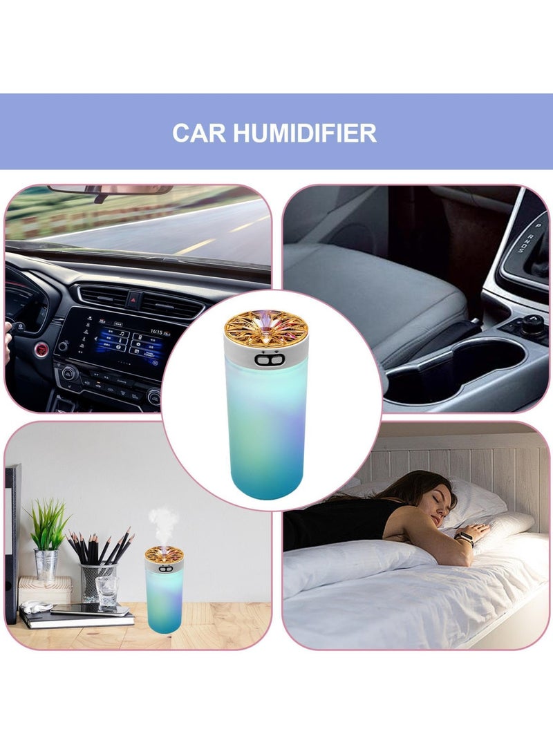 VIO Mini Portable Humidifier USB Connector Cool Mist Aromatherapy Air Humidifier Large Spray LED Night Light for Cars Office Bedroom Home Blue White 300ML  - Image 4