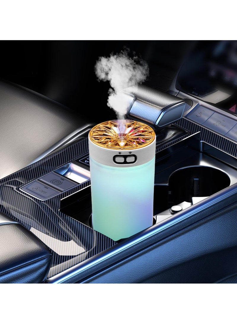 VIO Mini Portable Humidifier USB Connector Cool Mist Aromatherapy Air Humidifier Large Spray LED Night Light for Cars Office Bedroom Home Blue White 300ML  - Image 2