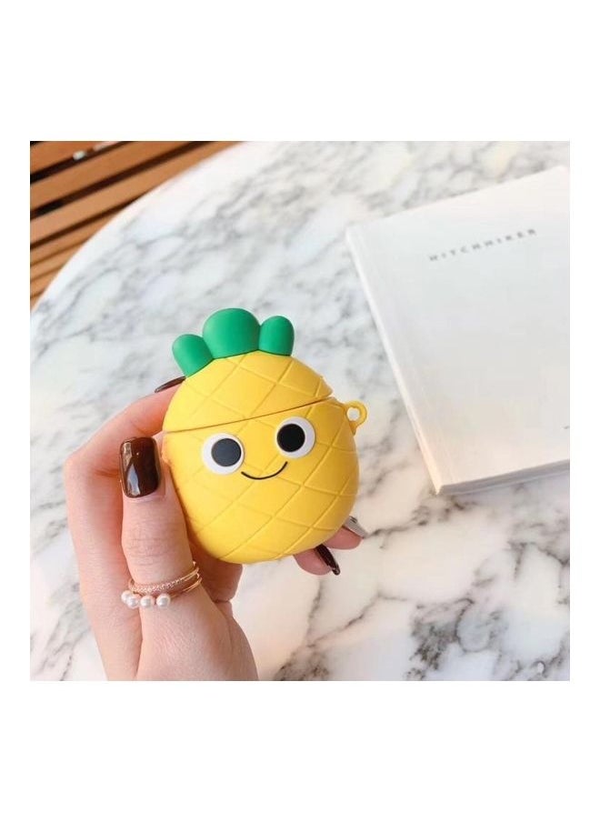 NIBEMINENT Avocado And Pineapple Bluetooth Headphone Protective Case For Apple AirPods 1/2 Generation Yellow/Green  - Image 2