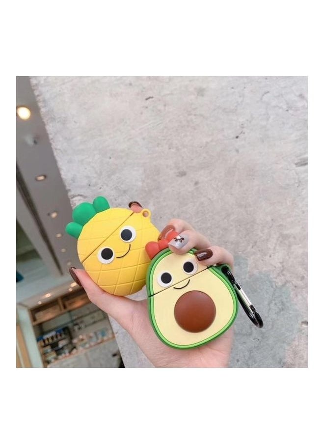 NIBEMINENT Avocado And Pineapple Bluetooth Headphone Protective Case For Apple AirPods 1/2 Generation Yellow/Green  - Image 5