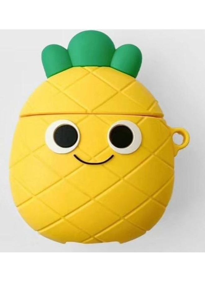 NIBEMINENT Avocado And Pineapple Bluetooth Headphone Protective Case For Apple AirPods 1/2 Generation Yellow/Green  - Image 1
