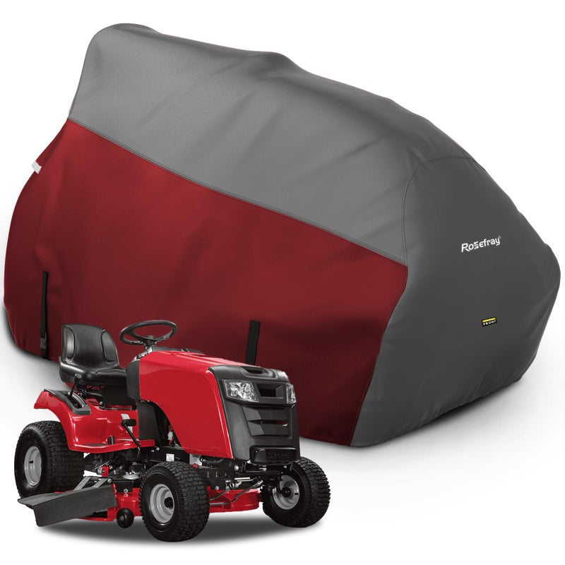 Rosefray Riding Lawn Mower Cover Waterproof 420D Marine Grade Fabric Universal Fit for John DeereCub CadetCraftsmanetcDecks Up to54UV DustSnow for Outdoor72L54W46H Red - Image 2