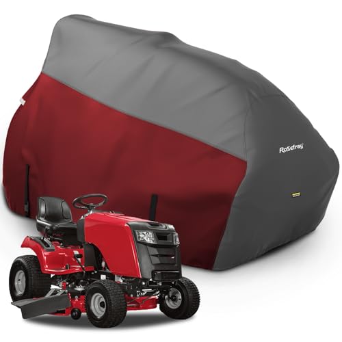 Rosefray Riding Lawn Mower Cover Waterproof 420D Marine Grade Fabric Universal Fit for John DeereCub CadetCraftsmanetcDecks Up to54UV DustSnow for Outdoor72L54W46H Red - Image 1