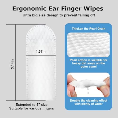SWOPPLY 50 Pcs Dog Pet Ear Cleaning Wipes,Cats Ear Finger Wipes Disposable Pet Grooming Cleaning Finger Cover Cot Wet Wipes, Non-Woven Ear Cleaning Wet Wipes Protecting Cat Dog Ear Health - Image 4