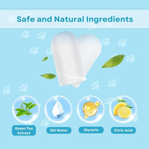 SWOPPLY 50 Pcs Dog Pet Ear Cleaning Wipes,Cats Ear Finger Wipes Disposable Pet Grooming Cleaning Finger Cover Cot Wet Wipes, Non-Woven Ear Cleaning Wet Wipes Protecting Cat Dog Ear Health - Image 2
