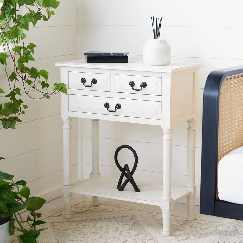 SAFAVIEH Home Collection Primrose White 3Drawer Console Table