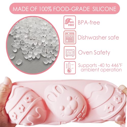 EASHOPBAL Easter Chocolate Molds Silicone Large, 3.5" Easter Egg Molds for Chocolate Baking Soap Gummy Candy Resin Wax Melts Ice Cube Jelly - Image 2