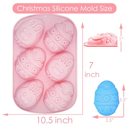 EASHOPBAL Easter Chocolate Molds Silicone Large, 3.5" Easter Egg Molds for Chocolate Baking Soap Gummy Candy Resin Wax Melts Ice Cube Jelly - Image 4