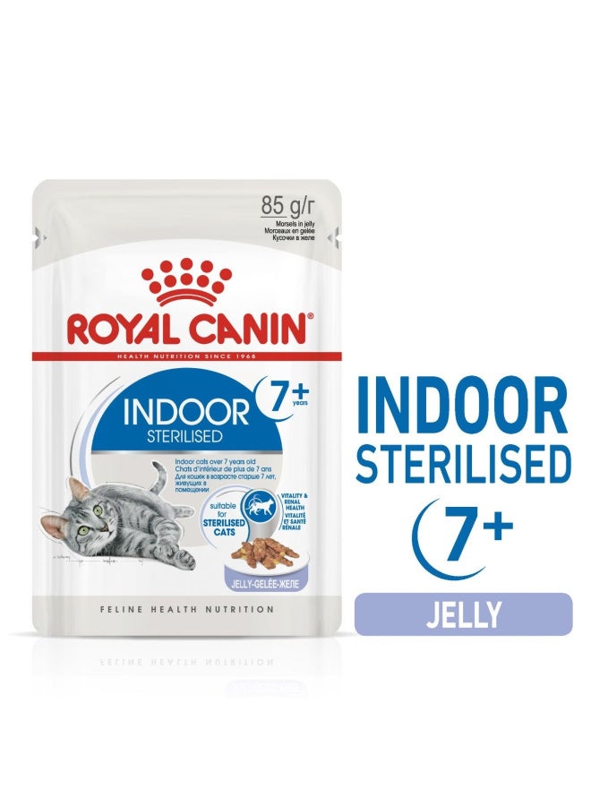 رويال كانين طعام رويال كانين الرطب في الجيلي للقطط المعقمة داخل المنزل (7 سنوات فأكثر) - 12 × 85 جم - Image 1