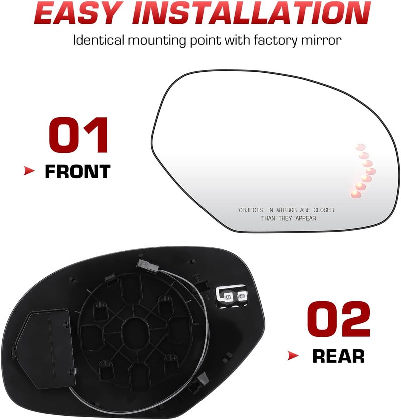 ISEYEC Right Side View Mirror Glass for Chevy and GMC Vehicles - Image 4