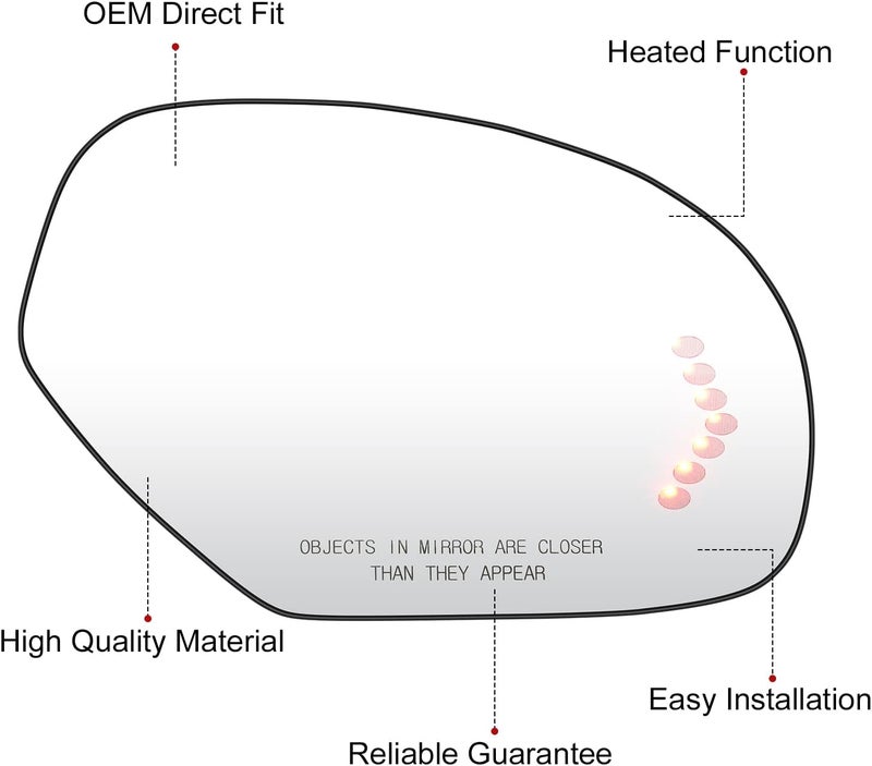 ISEYEC Right Side View Mirror Glass for Chevy and GMC Vehicles - Image 3