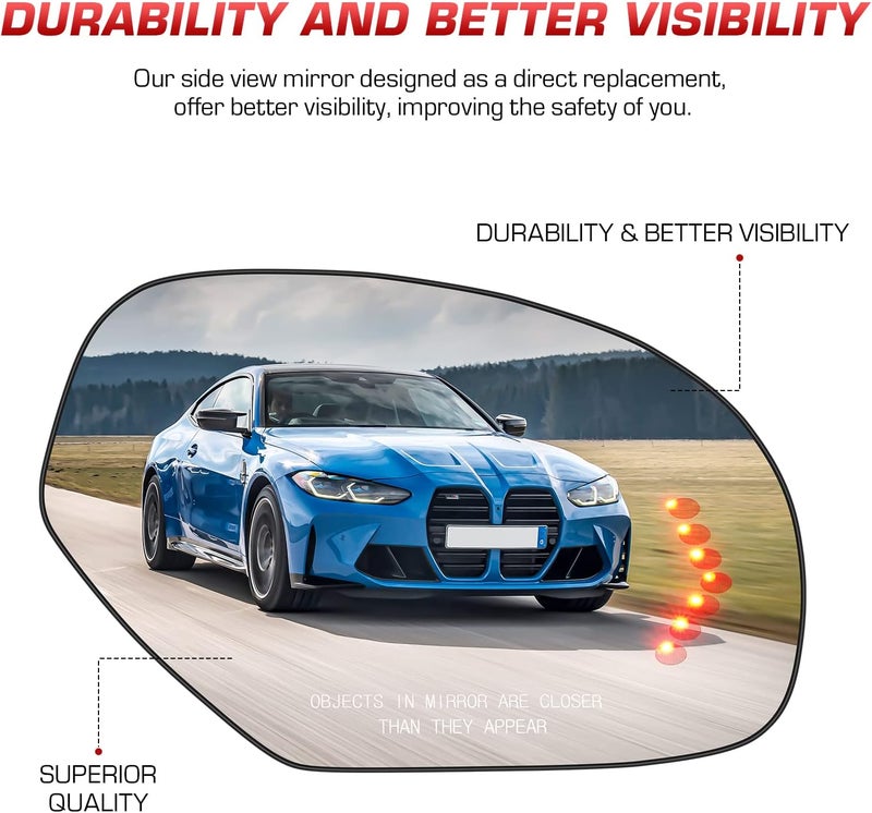 ISEYEC Right Side View Mirror Glass for Chevy and GMC Vehicles - Image 2